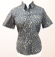 Double TWO - Short sleeve white blouse with floral pattern